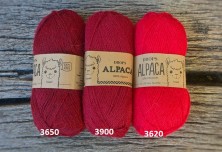 Rdeče klobe alpake, preje za pletenje in kvačkanje