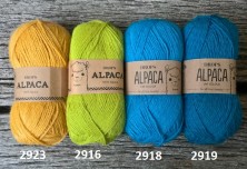 Skupina alpaca klobk v modrih živahnih odtenkih za pletenje in kvačkanje; 100% alpaka preja