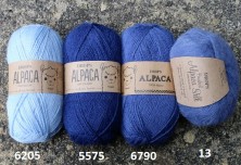 Modre klobke alpace in brsuhed alpaca silk
