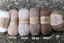 Barvna kombinacija klobk alpaka in brushed alapca silk v bež - rjavih odtenkih