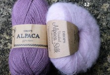 Kombinacija klobk starinsko roza alpaca preje in nežno roza brushed silk alpaca preje