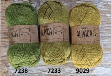 Zelene klobke alpaca preje