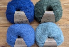 Brushed alpaca silk - modri in zeleni klobki