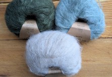 Brushed alpaca silk: zeleni in siva